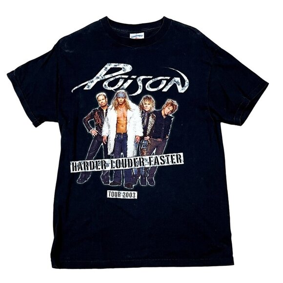 VTG Poison Harder Louder Faster 2003 Tour T-Shirt Size Medium - Picture 1 of 5